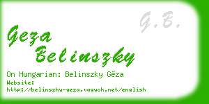 geza belinszky business card