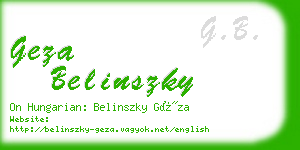geza belinszky business card